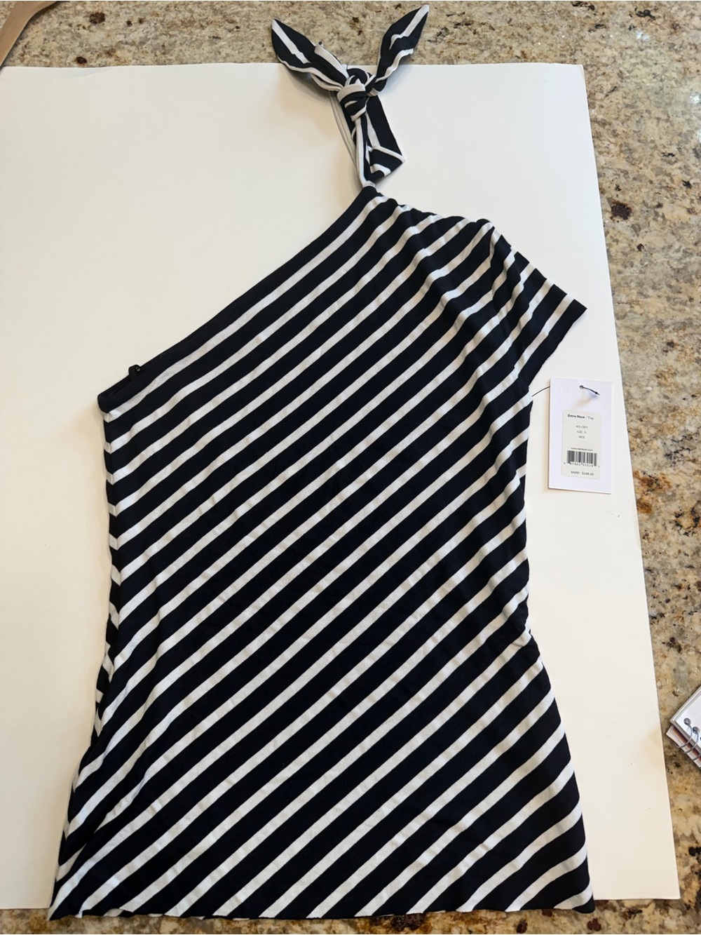 Bailey 44 Entre Nous One Shoulder Striped Top NWT Size Small